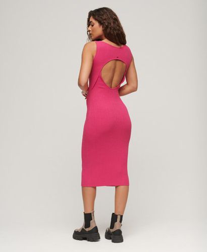 Women's Women's Knitted Backless Midi Dress, Pink, Size: 16 - Superdry - Modalova