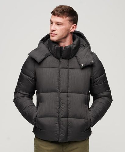Men's Touchline Padded Short Jacket Black / Black Grid - Size: Xxl - Superdry - Modalova
