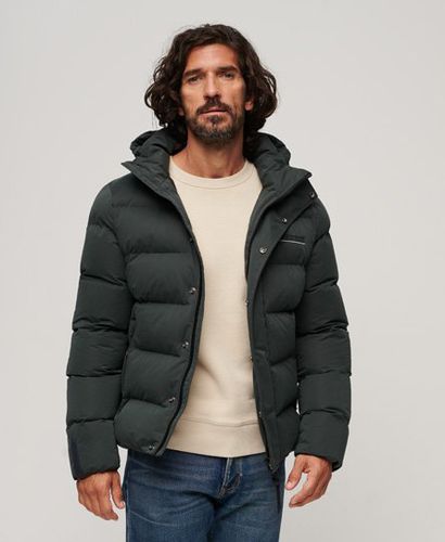 Men's Hooded Microfibre Sports Puffer Jacket / Academy Dark - Size: XL - Superdry - Modalova