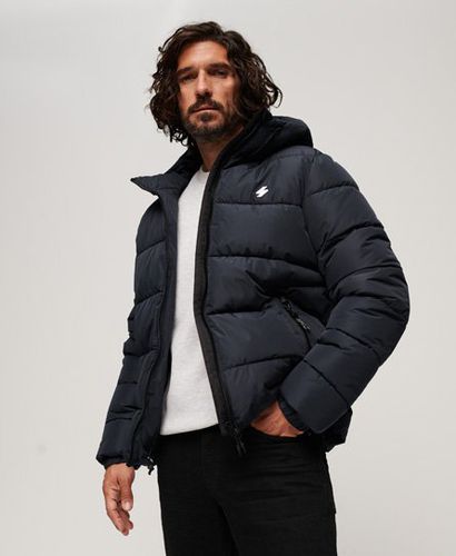 Men's Hooded Sports Puffer Jacket / Eclipse - Size: XL - Superdry - Modalova