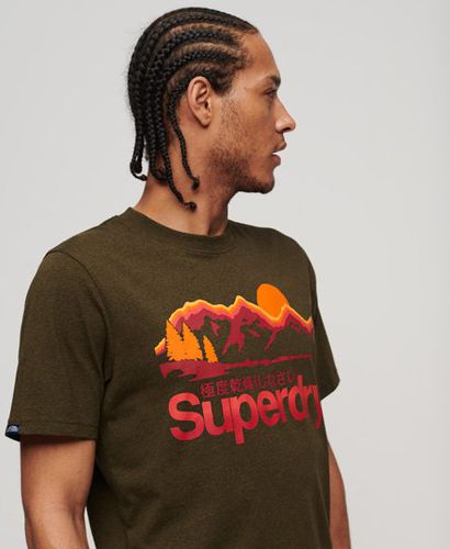 Men's Core Logo Great Outdoors T-Shirt / Khaki Grit - Size: S - Superdry - Modalova