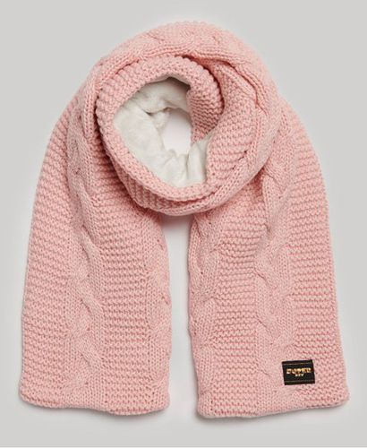 Women's Cable Knit Scarf Pink / Pink Fleck - Size: 1SIZE - Superdry - Modalova