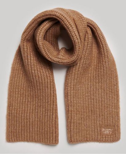 Women's Ribbed Knit Scarf Brown / Toasted Coconut Brown - Size: 1SIZE - Superdry - Modalova
