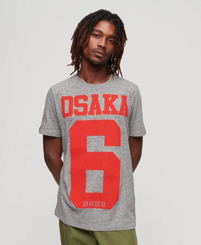 Herren Osaka 6 T-Shirt mit Flockprint - Größe: L - Superdry - Modalova
