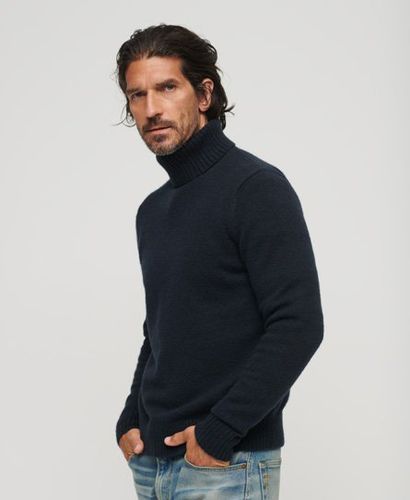 Men's Brushed Roll Neck Jumper Navy / Eclipse Navy - Size: S - Superdry - Modalova