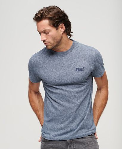 Men's Organic Cotton Essential Logo T-Shirt Blue / Frosted Navy Grit - Size: S - Superdry - Modalova