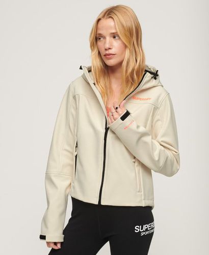 Women's Code Trekker Hooded Softshell Jacket Cream / Rice White - Size: 14 - Superdry - Modalova