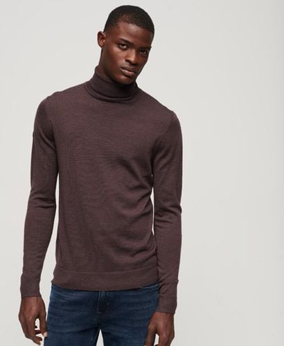 Men's Merino Roll Neck Jumper Purple / Raisin - Size: L - Superdry - Modalova