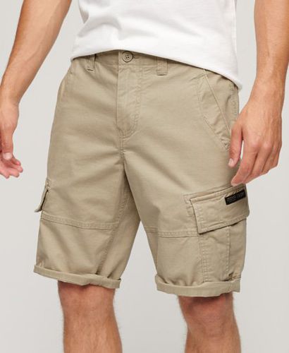 Men's Organic Cotton Core Cargo Shorts Cream / Stone Wash - Size: 28 - Superdry - Modalova