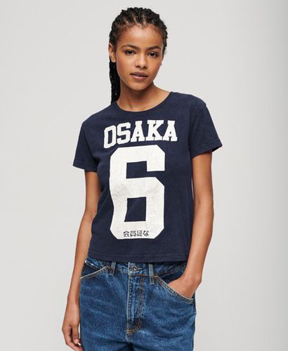 Damen und Osaka 6 T-Shirt mit Rissigem 90er-Jahre-Print Bedruckt, Größe: 36 - Superdry - Modalova