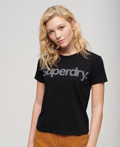 Women's Core Logo City Fitted T-Shirt Black - Size: 10 - Superdry - Modalova