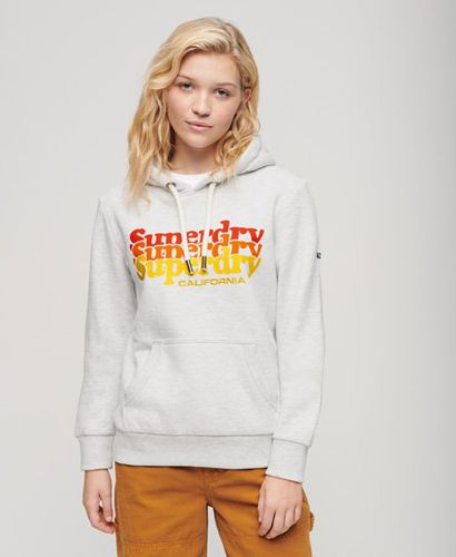 Women's Classic Vintage Scripted Infill Hoodie, Light Grey, Size: 14 - Superdry - Modalova