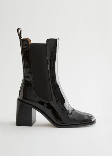 Chelsea-Boots aus Leder mit Absatz Schwarz, Stiefeletten in Größe 40. Farbe: - & Other Stories - Modalova