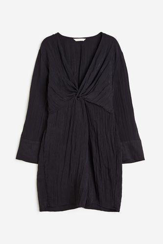Kleid aus Strukturstoff mit Knotendetail Schwarz, Alltagskleider in Größe S. Farbe: - H&M - Modalova