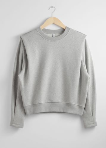 Körpernahes Sweatshirt mit Falten an den Schultern Grau meliert, Sweatshirts in Größe XS. Farbe: - & Other Stories - Modalova