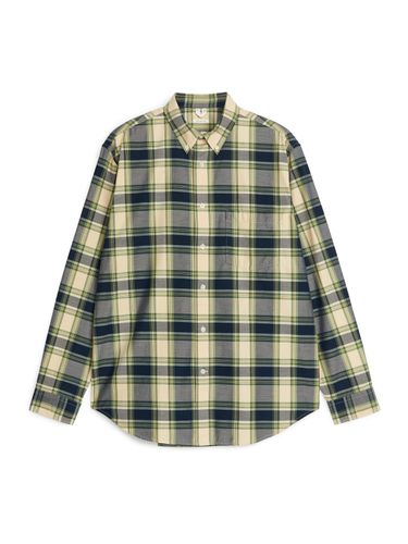 Lockeres Twillhemd Grün/Beige, Freizeithemden in Größe 46. Farbe: - Arket - Modalova