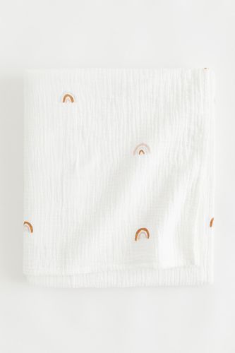 Bedrucktes Plaid aus Musselin Weiß/Regenbögen, Decken in Größe 100x150 cm. Farbe: - H&m Home - Modalova