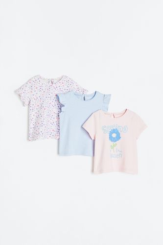 Er-Pack Baumwollshirts Hellrosa/Blume, T-Shirts & Tops in Größe 74. Farbe: - H&M - Modalova