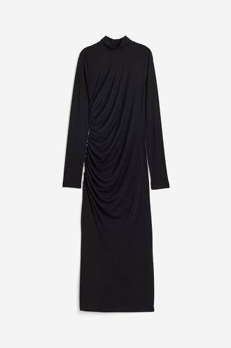 Gerafftes Kleid mit Turtleneck Schwarz, Alltagskleider in Größe M. Farbe: - H&M - Modalova
