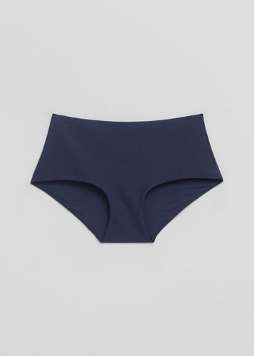 Strukturierte Bikinihose mit hohem Bund Dunkelblau, Bikini-Unterteil in Größe 36. Farbe: - & Other Stories - Modalova