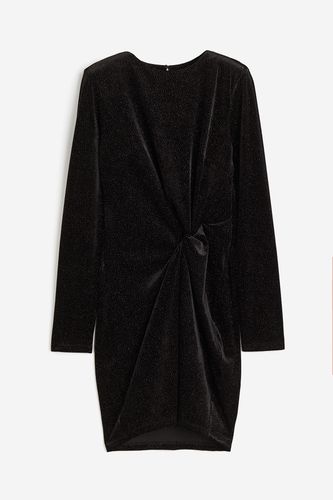 Jerseykleid mit Knotendetail Schwarz/Goldfarben, Party kleider in Größe S. Farbe: - H&M - Modalova