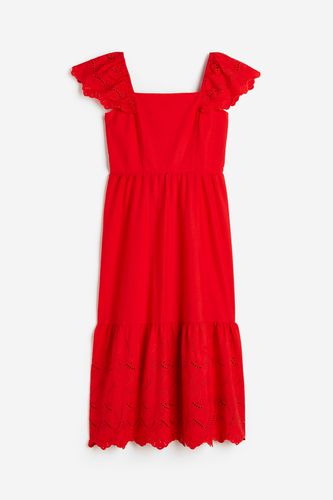 Kleid mit Broderie Anglaise Rot, Alltagskleider in Größe XXL. Farbe: - H&M - Modalova