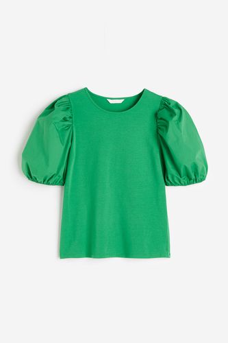 Shirt mit Puffärmeln Grün, Tops in Größe XS. Farbe: - H&M - Modalova