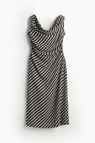 Drapiertes One-Shoulder-Kleid Schwarz/Gestreift, Alltagskleider in Größe 32. Farbe: - H&M - Modalova