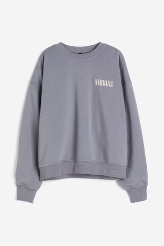 Sweatshirt mit Print Grau/Nirvana, Sweatshirts in Größe XXS. Farbe: - H&M - Modalova