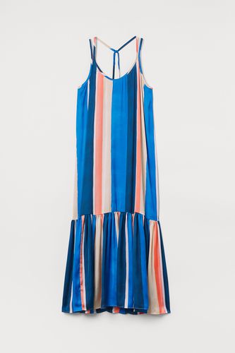 Maxikleid mit Schnürung Hellbeige/Blau gestreift, Alltagskleider in Größe XXL. Farbe: - H&M - Modalova
