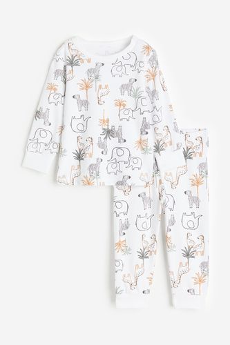 Bedruckter Baumwollpyjama Weiß/Tiere, Pyjamas in Größe 50. Farbe: - H&M - Modalova