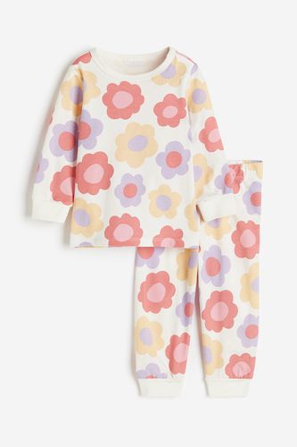 Bedruckter Baumwollpyjama Weiß/Geblümt, Pyjamas in Größe 50. Farbe: - H&M - Modalova