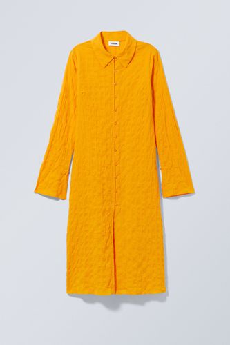 Gesmoktes Hemdkleid Gelb, Alltagskleider in Größe S. Farbe: - Weekday - Modalova