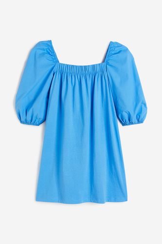 Baumwollkleid mit Puffärmeln Blau, Alltagskleider in Größe XL. Farbe: - H&M - Modalova