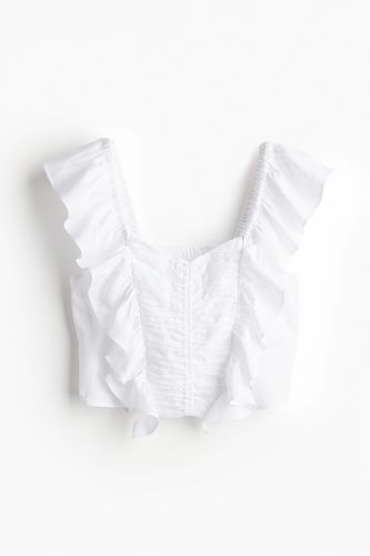 Kurzbluse aus Leinenmix Weiß, Blusen in Größe XXL. Farbe: - H&M - Modalova