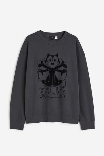 Sweatshirt in Loose Fit Dunkelgrau/Felix der Kater, Sweatshirts Größe S. Farbe: - H&M - Modalova