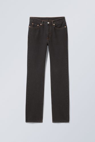 Schmale Jeans City mit hohem Bund Tintenschwarz, Skinny in Größe 23/30. Farbe: - Weekday - Modalova