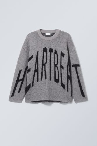 Oversized-Pullover im Jacquard-Strick Teo Heartbeat/Grau in Größe M. Farbe: - Weekday - Modalova