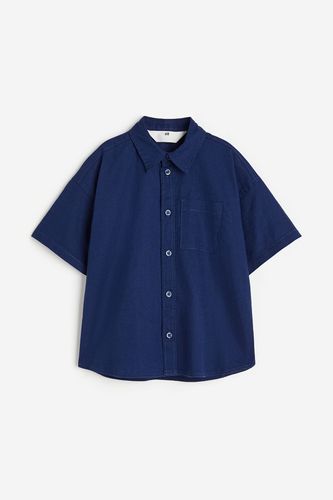Popelinehemd aus Leinenmix Marineblau, Hemden & Blusen in Größe 128. Farbe: - H&M - Modalova