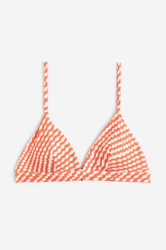Wattiertes Triangel-Bikinitop Rot/Gemustert, Bikini-Oberteil in Größe 36. Farbe: - H&M - Modalova