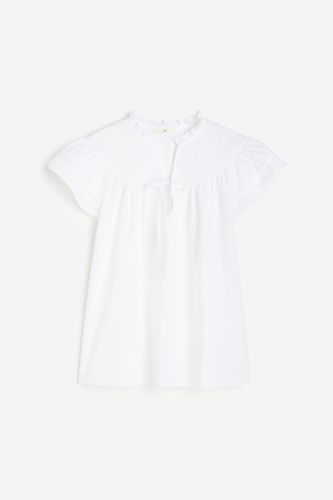 Popeline-Bluse mit Volantärmeln Weiß, Blusen in Größe L. Farbe: - H&M - Modalova