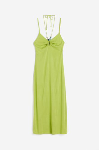 Slipkleid mit Perlendetail Olivgrün, Alltagskleider in Größe XL. Farbe: - H&M - Modalova