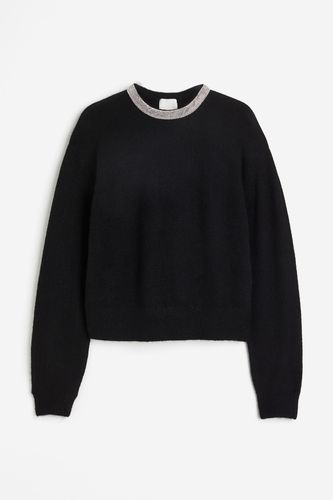 Pullover mit Strassverzierung Schwarz in Größe XS. Farbe: - H&M - Modalova