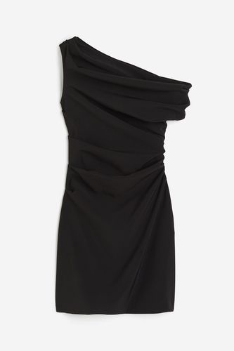 Drapiertes One-Shoulder-Kleid Schwarz, Party kleider in Größe 48. Farbe: - H&M - Modalova