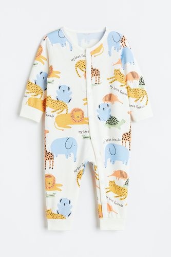 Gemusterter Pyjama Naturweiß/Dschungeltiere, Pyjamas in Größe 50. Farbe: - H&M - Modalova