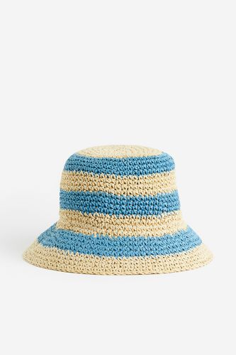 Bucket Hat im Häkellook Beige/Türkis gestreift, Hut in Größe L/58. Farbe: - H&M - Modalova