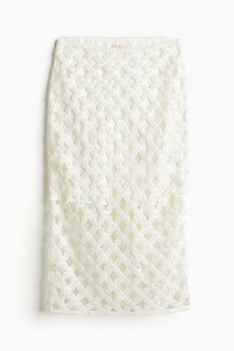 Bleistiftrock mit Perlenstickereien Weiß, Röcke in Größe 42. Farbe: - H&M - Modalova