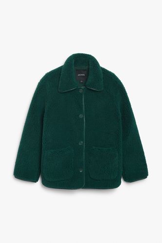 Jacke aus Teddy-Kunstfell Dunkelgrün, Jacken in Größe S. Farbe: - Monki - Modalova