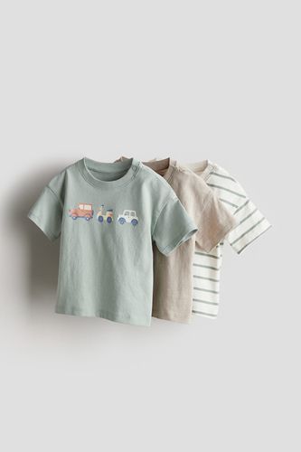 Er-Pack T-Shirts Helles Mattgrün/Fahrzeuge, & Tops in Größe 74. Farbe: - H&M - Modalova