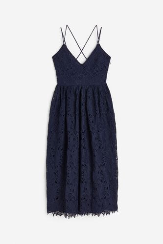 Spitzenkleid mit V-Ausschnitt Marineblau, Alltagskleider in Größe 34. Farbe: - H&M - Modalova